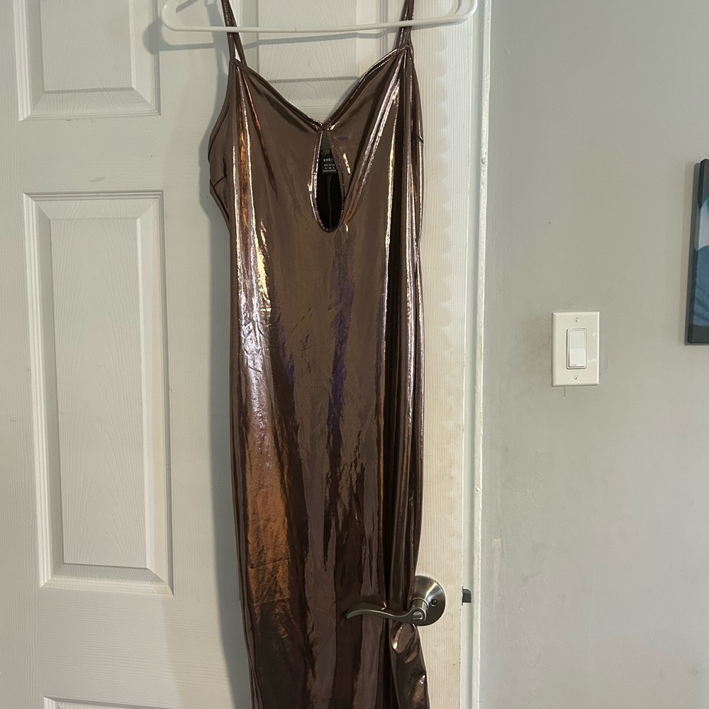SHEIN Shiny Bronze Dress
